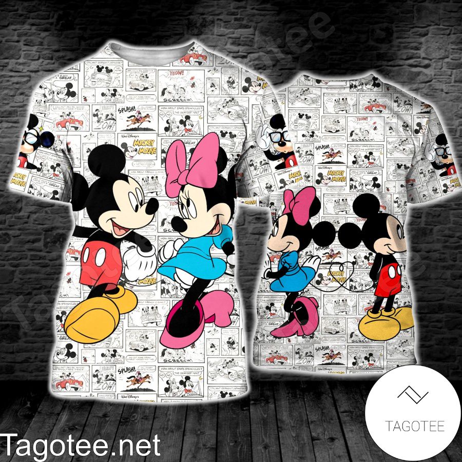 Mickey And Minnie Comic Book Shirt, Tank Top And Leggings a