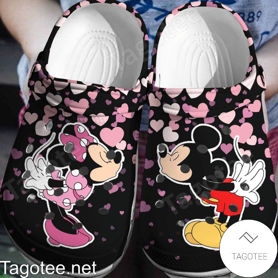 Mickey And Minnie Kiss Crocs Clogs