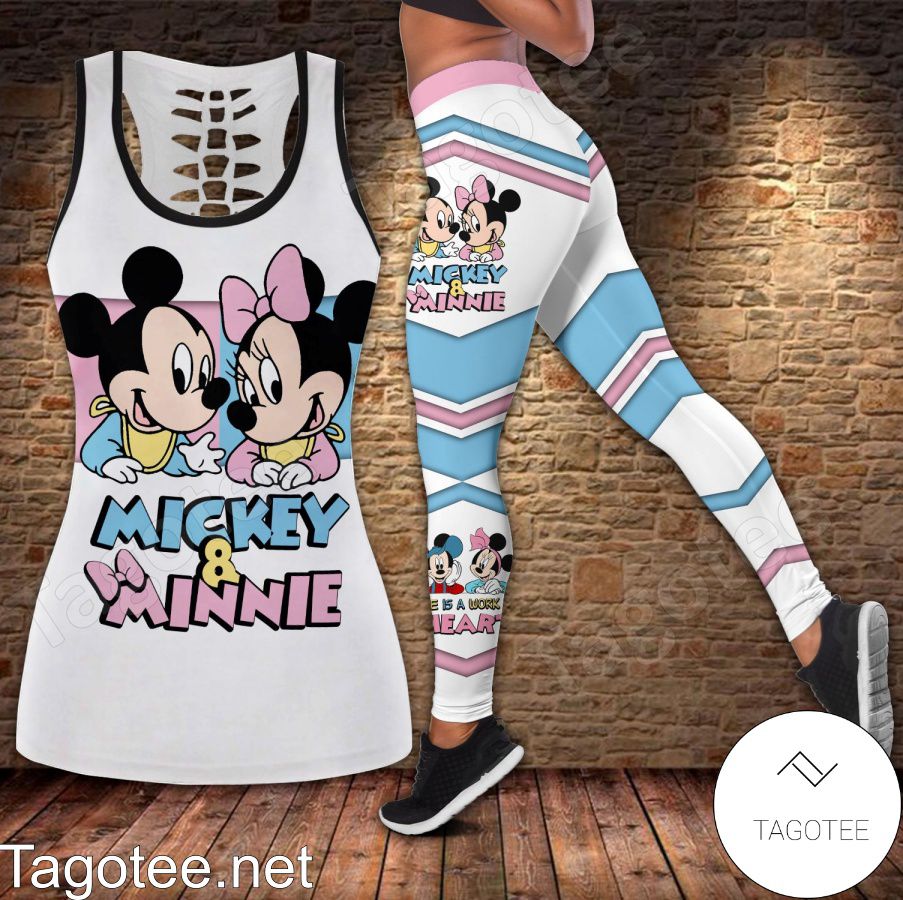 Mickey And Minnie Love Is A Work Of Heart Shirt, Tank Top And Leggings