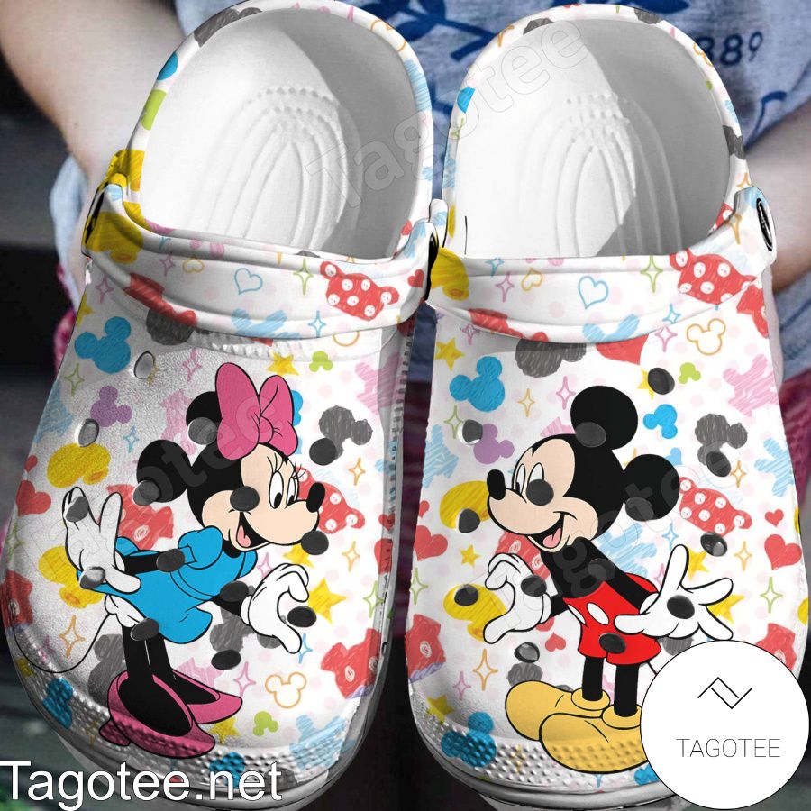 Mickey And Minnie Love Multicolor Crocs Clogs