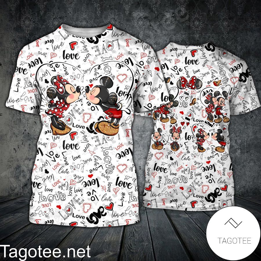 Mickey And Minnie Love Shirt, Tank Top And Leggings a