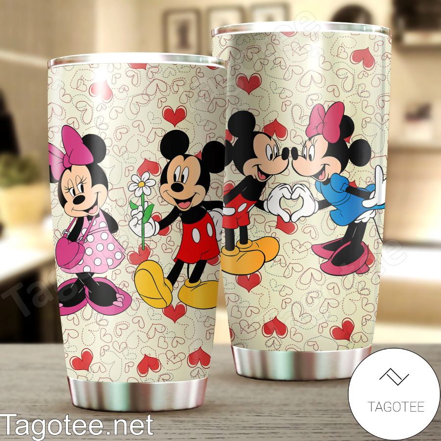 Mickey And Minnie Make A Heart Tumbler