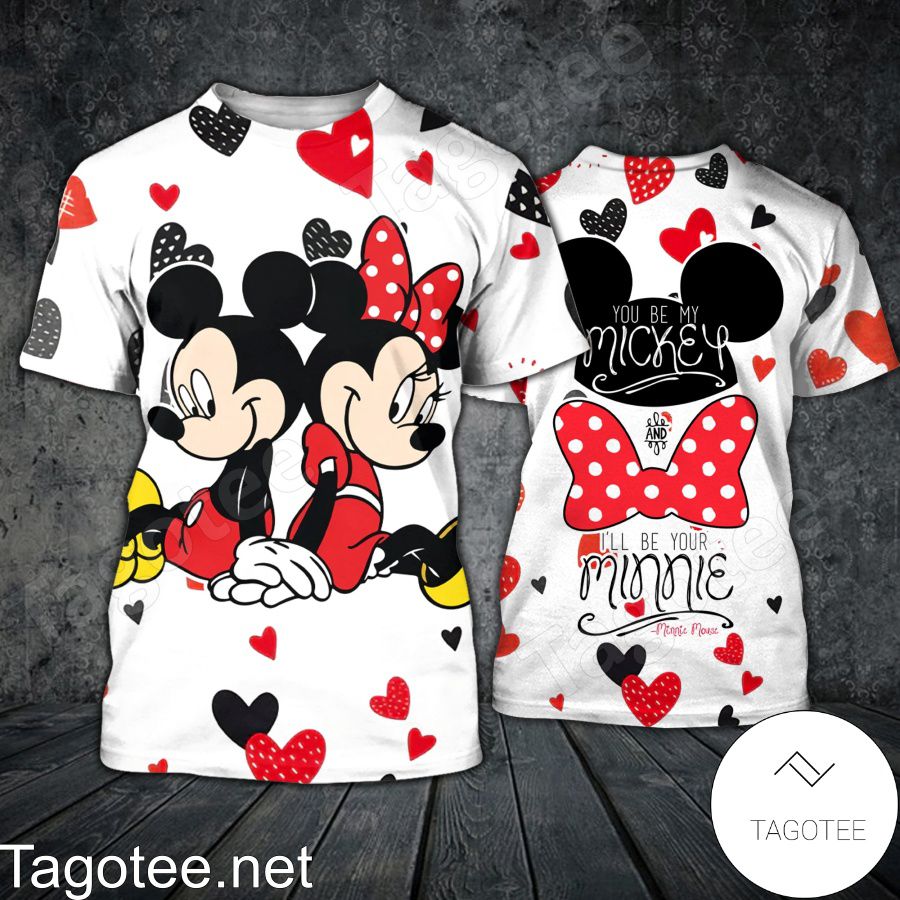 Mickey And Minnie Sitting Beside Shirt, Tank Top And Leggings a