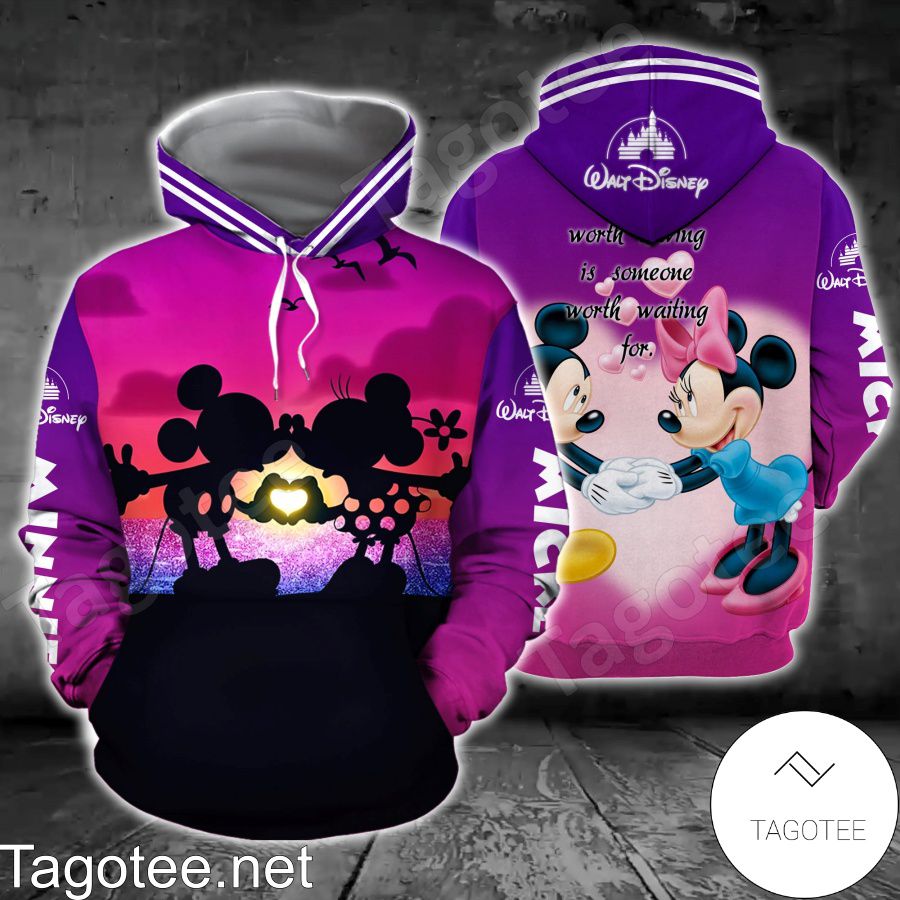 Mickey And Minnie Someone Worth Having Is Someone Worth Waiting For Shirt, Tank Top And Leggings a