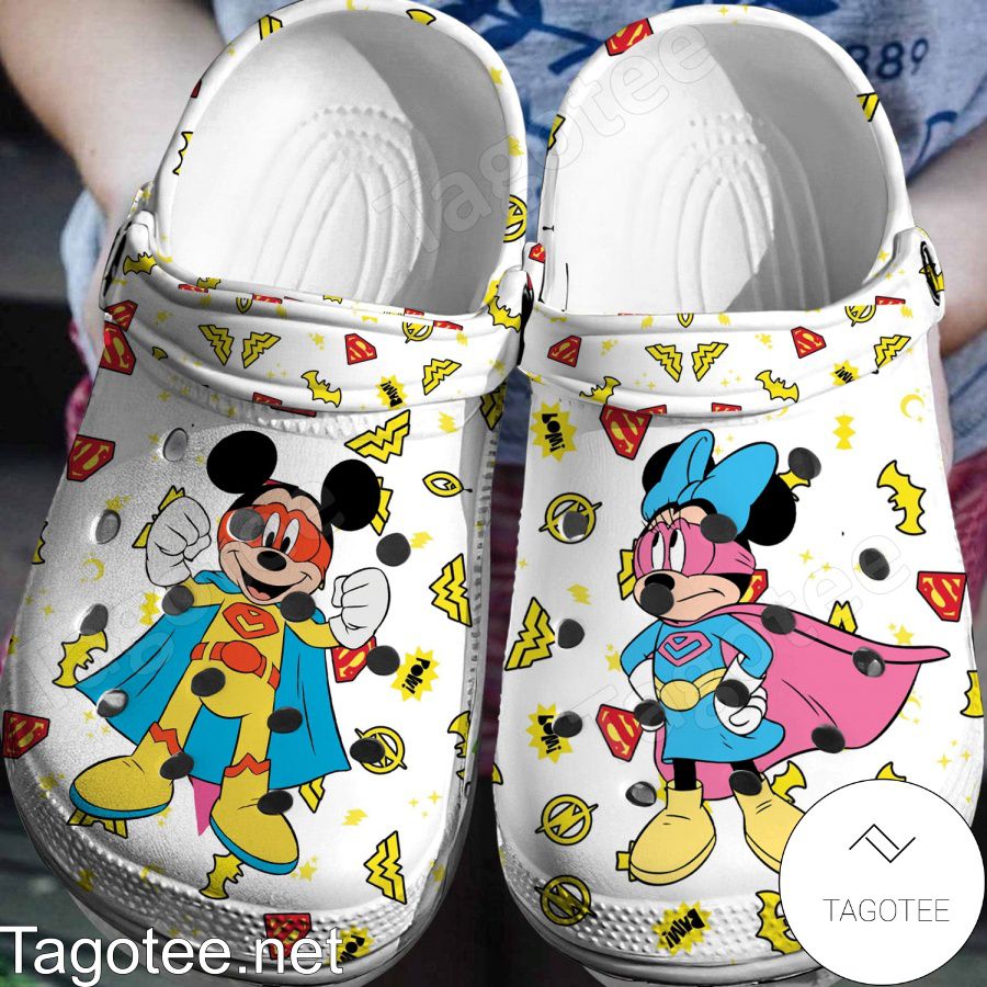 Mickey And Minnie Superman Crocs Clogs