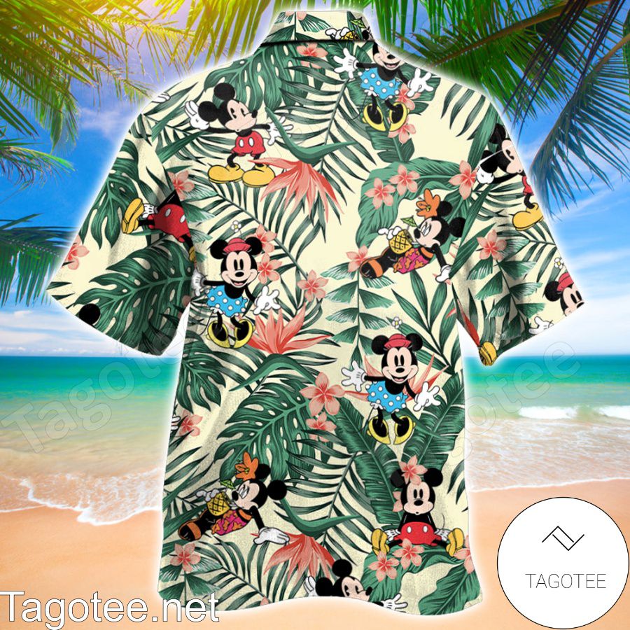 Mickey And Minnie Tropical Hawaiian Shirt a