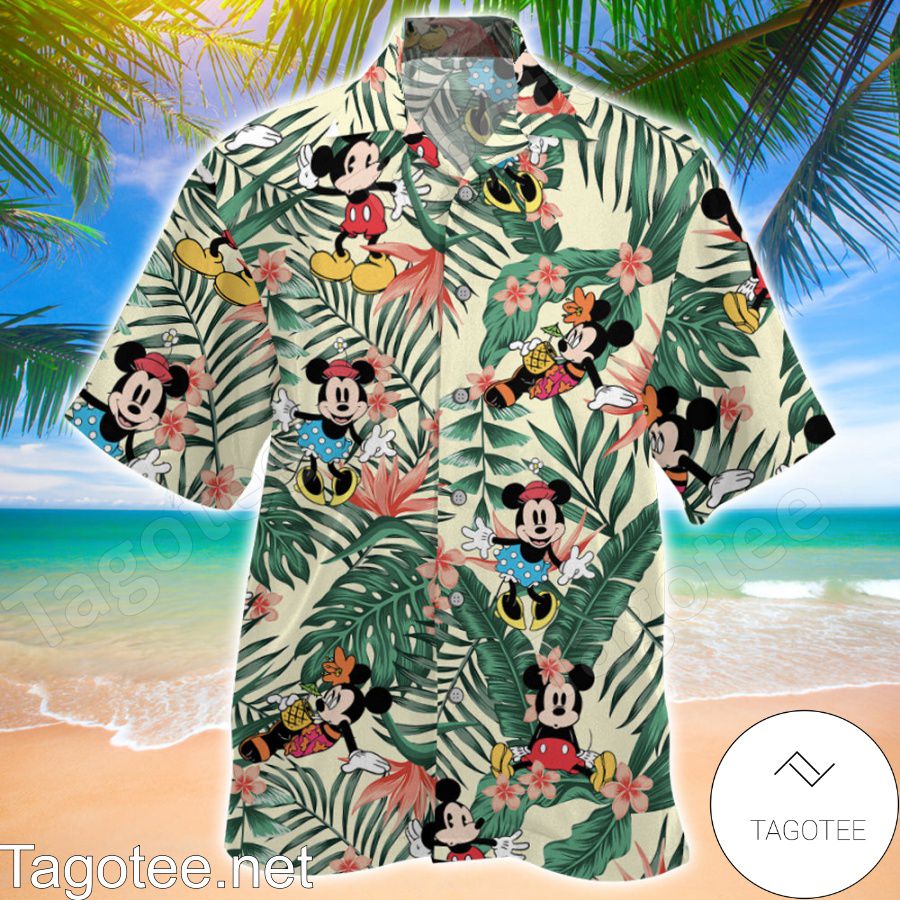 Mickey And Minnie Tropical Hawaiian Shirt