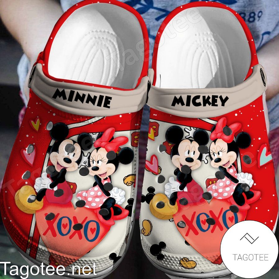 Mickey And Minnie Xoxo Crocs Clogs