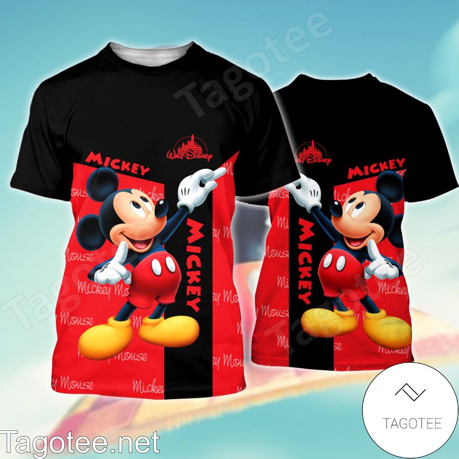 Mickey Disney Black And Red Shirt, Tank Top And Leggings a