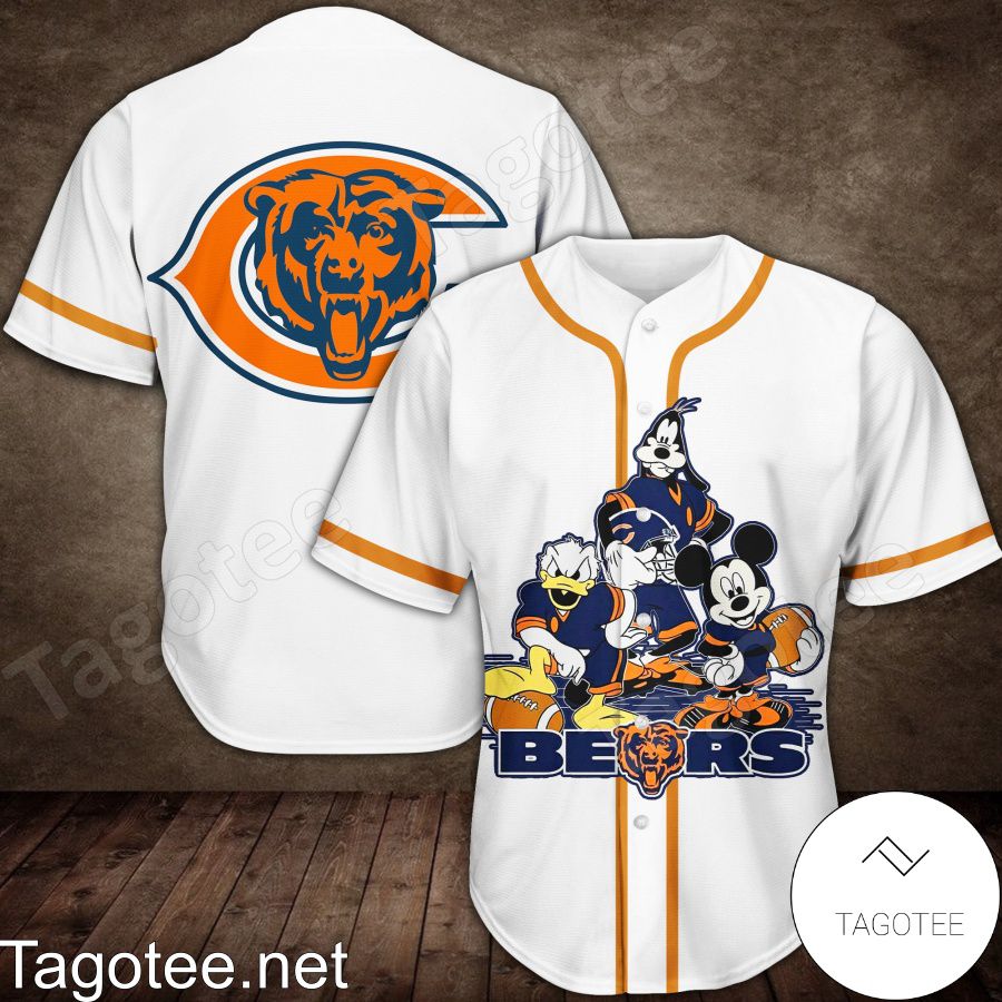 Mickey Donald Goofy Chicago Bears Baseball Jersey