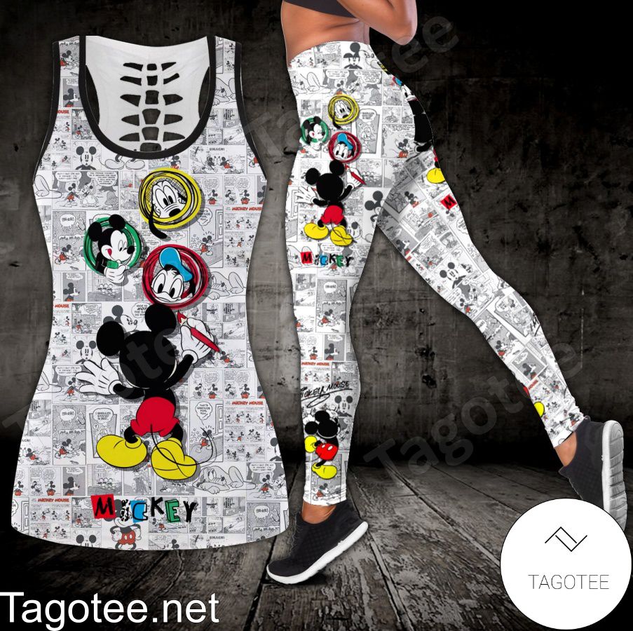 Mickey Donald Goofy Comic Shirt, Tank Top And Leggings