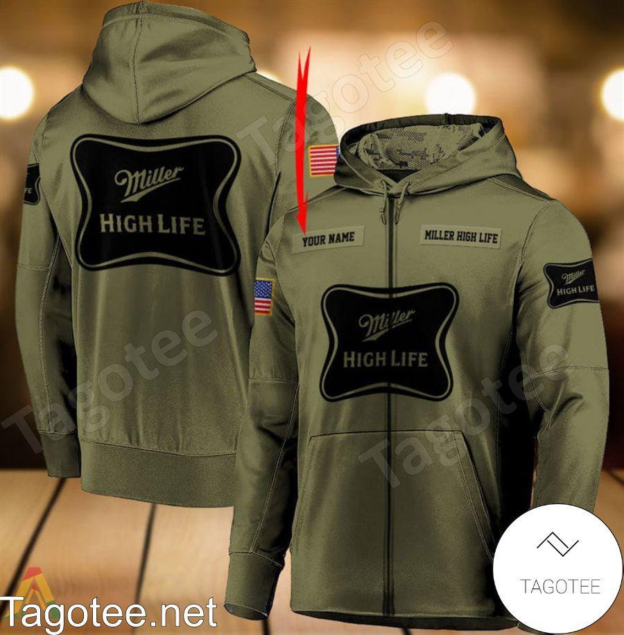 Miller High Life Military Green Personalized Hoodie a