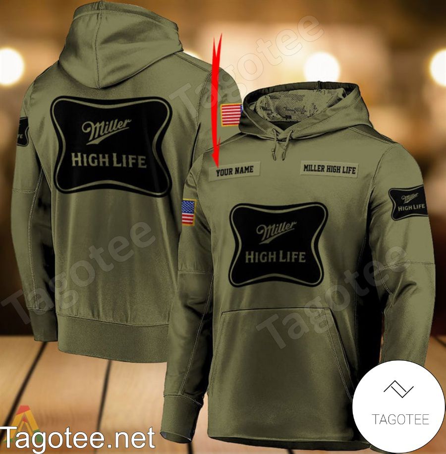 Miller High Life Military Green Personalized Hoodie