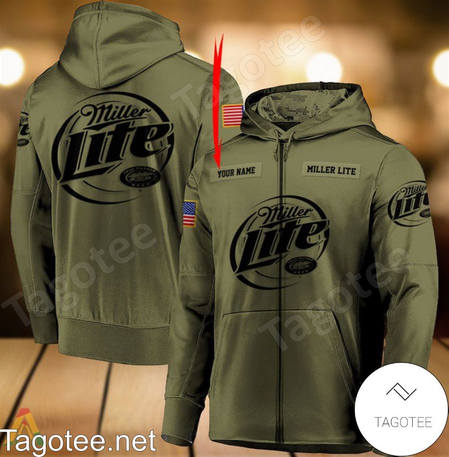 Miller Lite Military Green Personalized Hoodie a