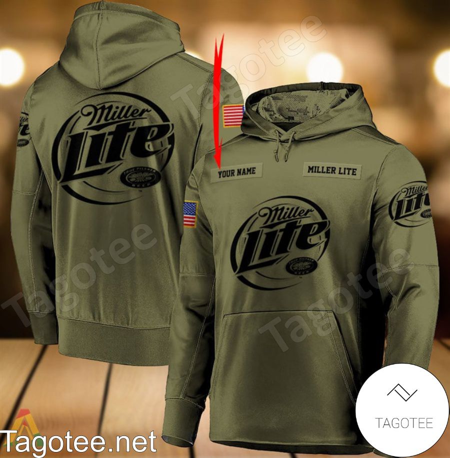 Miller Lite Military Green Personalized Hoodie