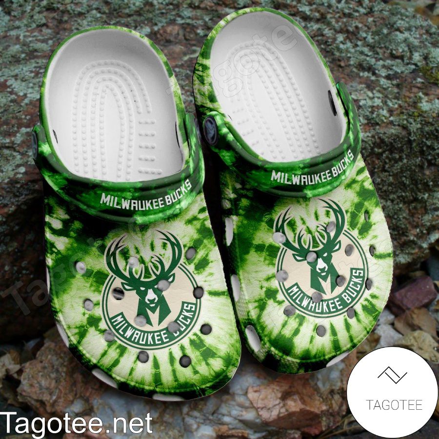 Milwaukee Bucks Tie Dye Crocs Clogs