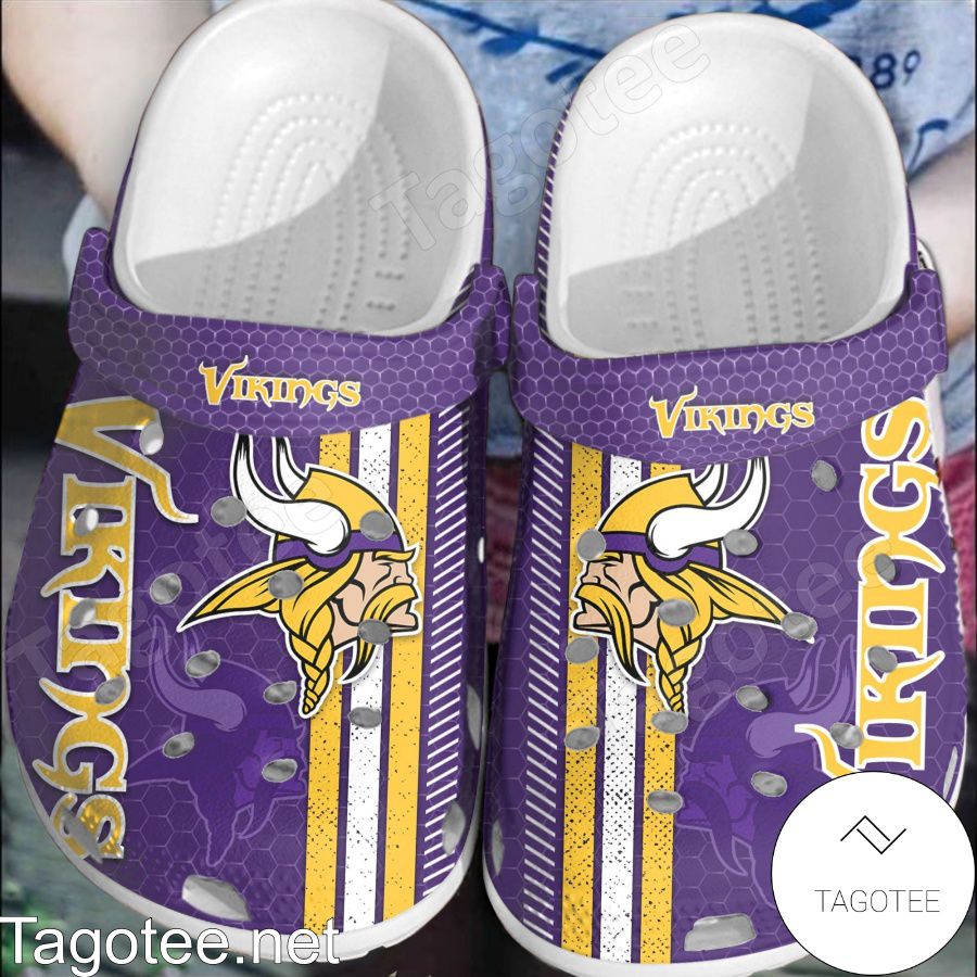 Minnesota Vikings Hive Pattern Crocs Clogs