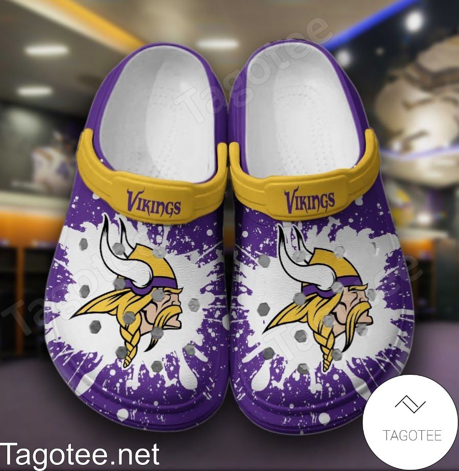 Minnesota Vikings Logo Color Splash Crocs Clogs