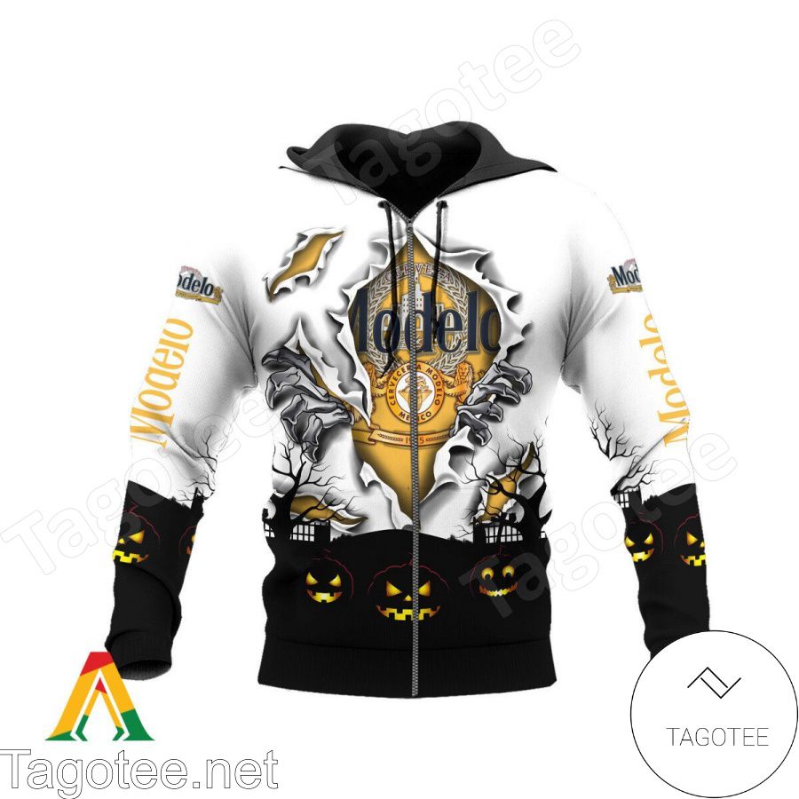 Modelo Beer Scary Night Halloween Hoodie a