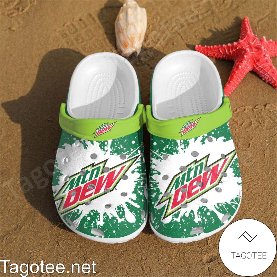 Mountain Dew Logo Green Splash Crocs Clogs