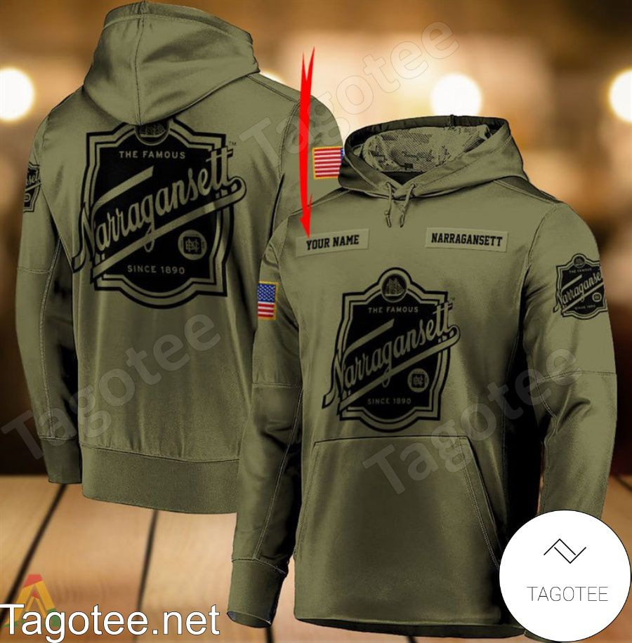 Narragansett Beer Military Green Personalized Hoodie