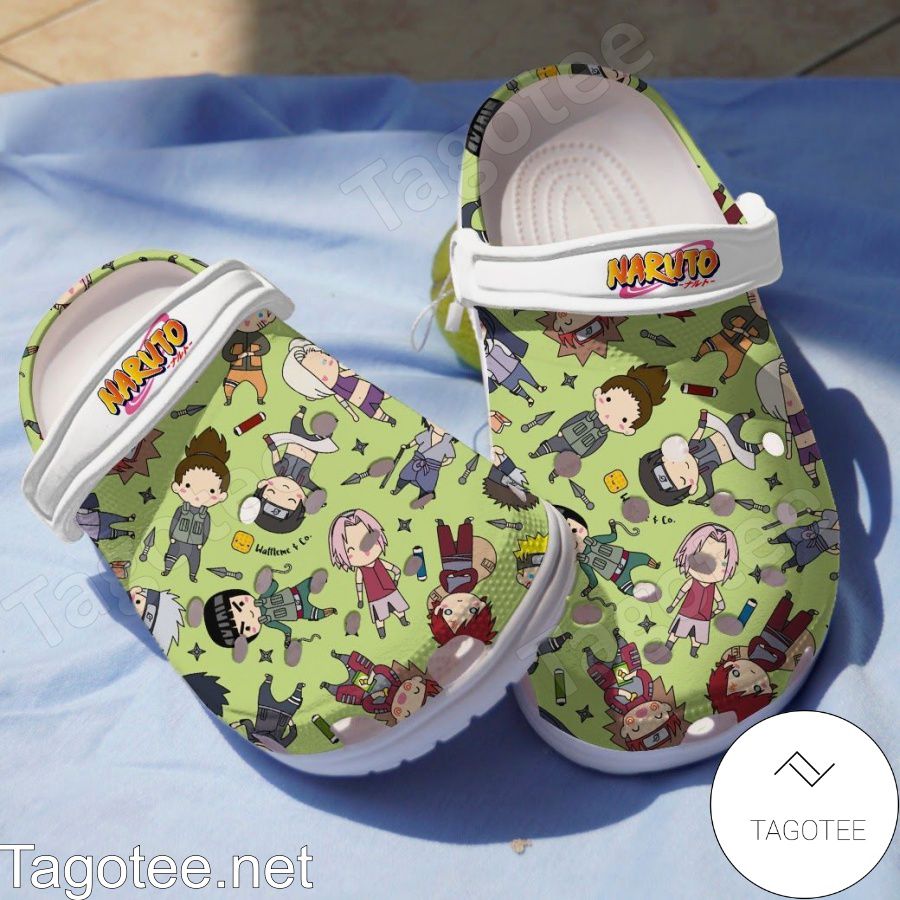 Naruto Chibi Characters Green Crocs Clogs