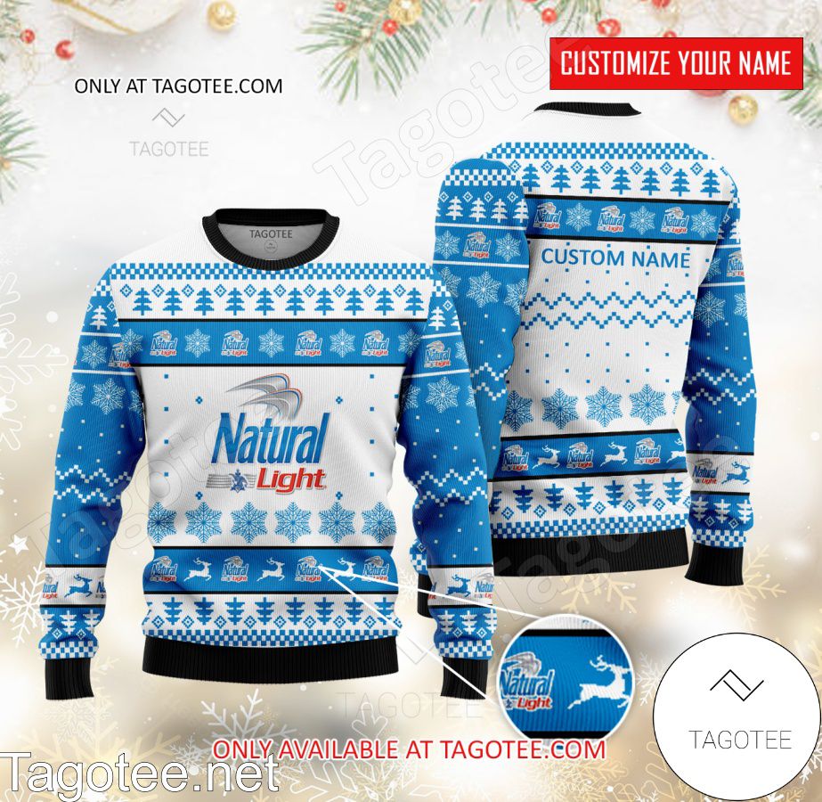 Natural Light Logo Personalized Ugly Christmas Sweater - MiuShop