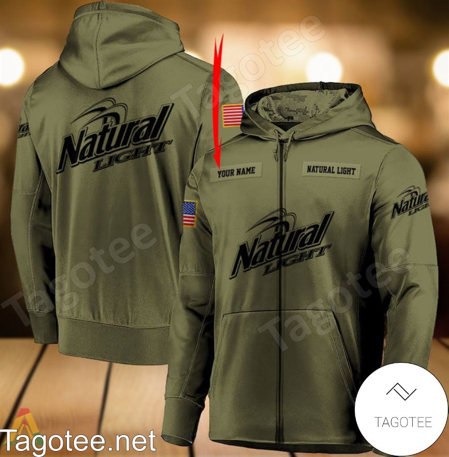 Natural Light Military Green Personalized Hoodie a