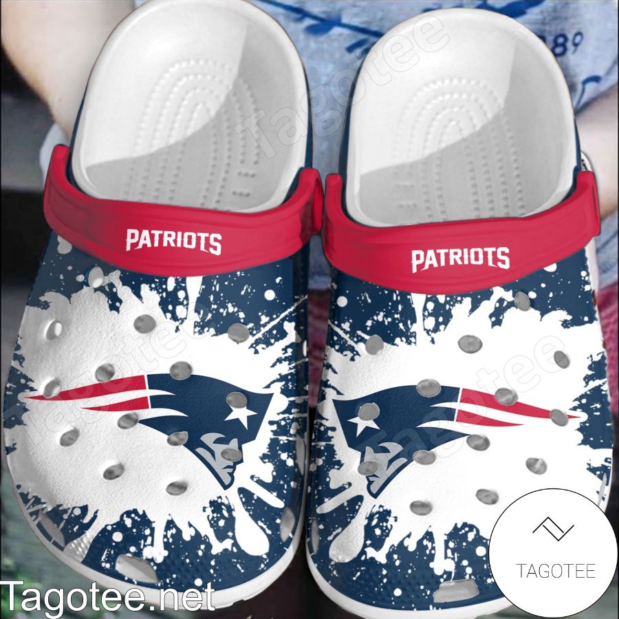 New England Patriots Logo Color Splash Crocs Clogs