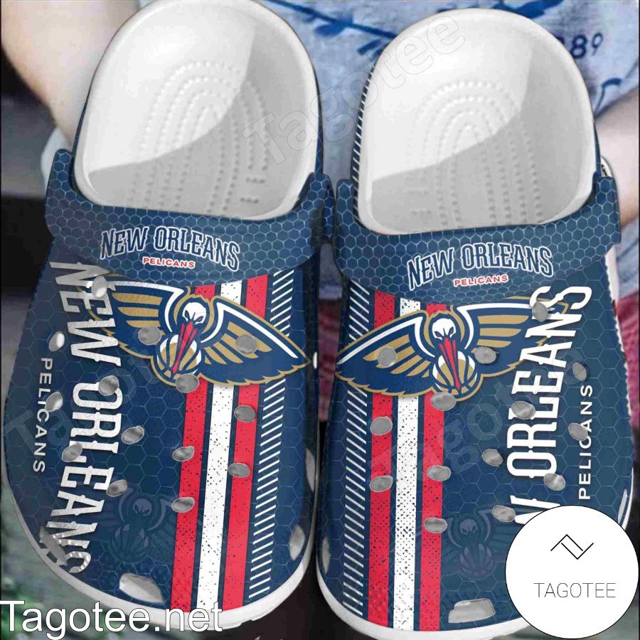 New Orleans Pelicans Hive Pattern Crocs Clogs