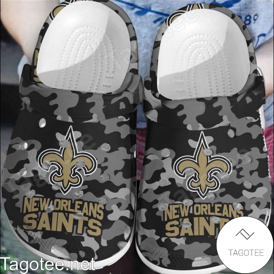 New Orleans Saints Logo Camouflage Crocs Clogs