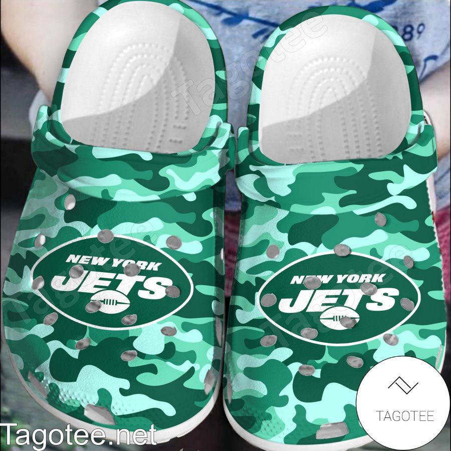 New York Jets Green Camouflage Crocs Clogs