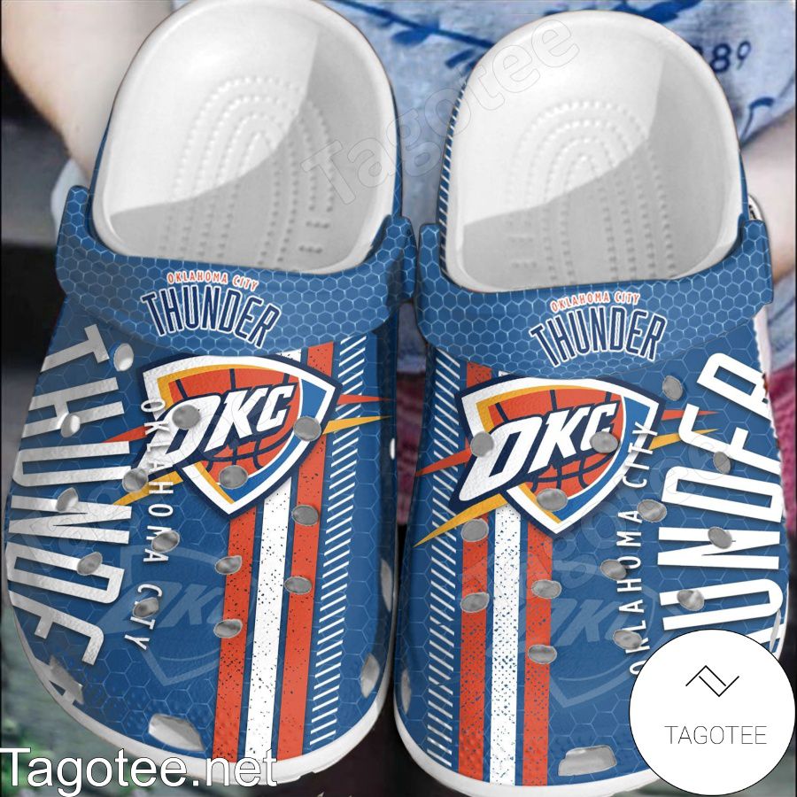 Oklahoma City Thunder Hive Pattern Crocs Clogs