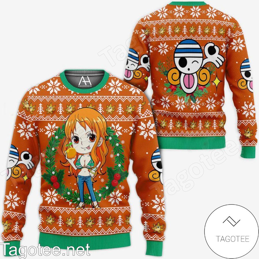 One Piece Nami Chibi Ugly Christmas Sweater