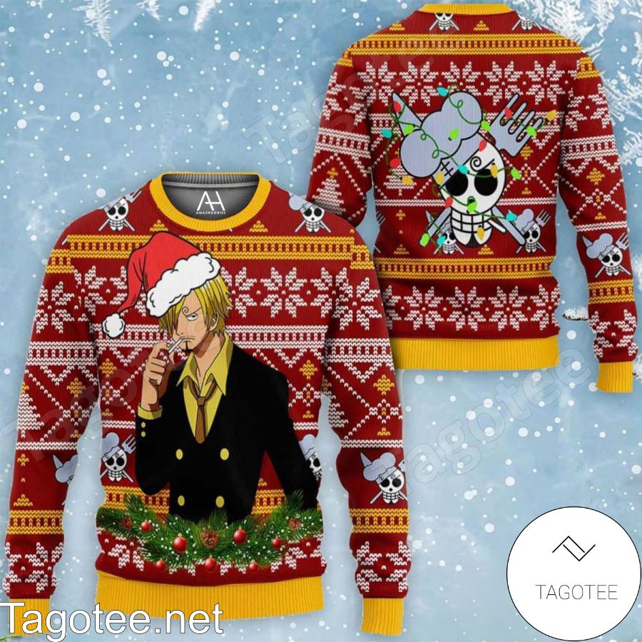 One Piece Vinsmoke Sanji Smoking Ugly Christmas Sweater