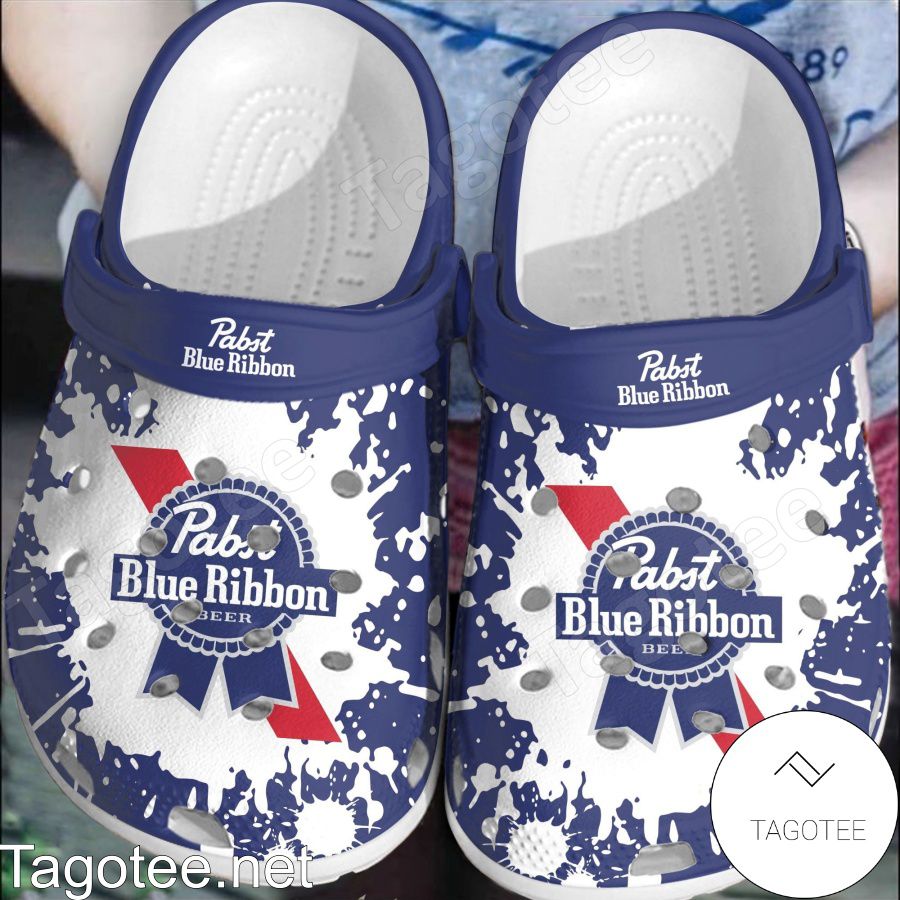 Pabst Blue Ribbon Color Splash Crocs Clogs