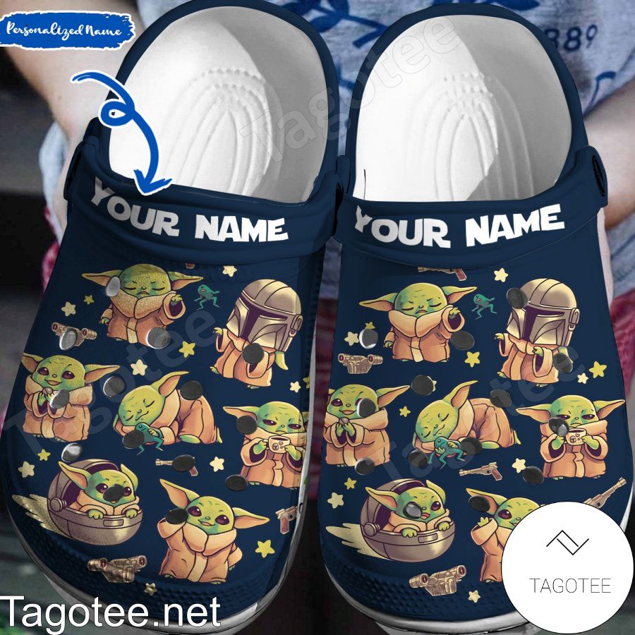 Personalized Baby Yoda And The Mandalorian Crocs Clogs