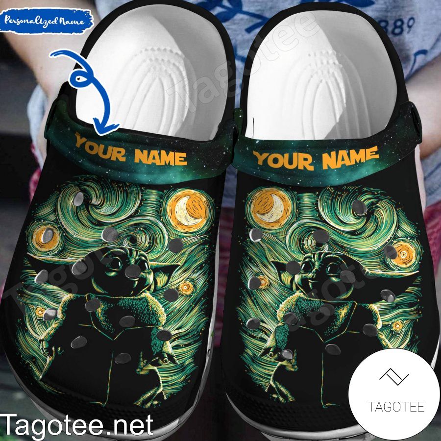 Personalized Baby Yoda Art Crocs Clogs