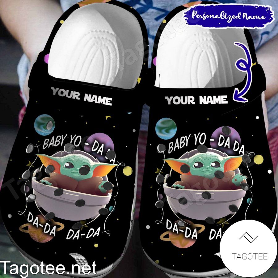 Personalized Baby Yoda In Space Crocs Clogs