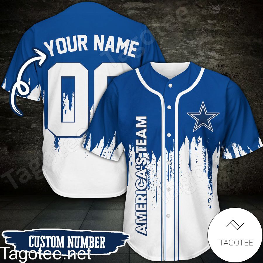 Personalized Dallas Cowboys America's Team Baseball Jersey