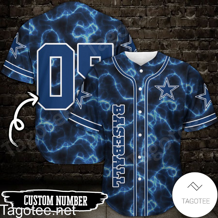 Personalized Dallas Cowboys Lightning Baseball Jersey