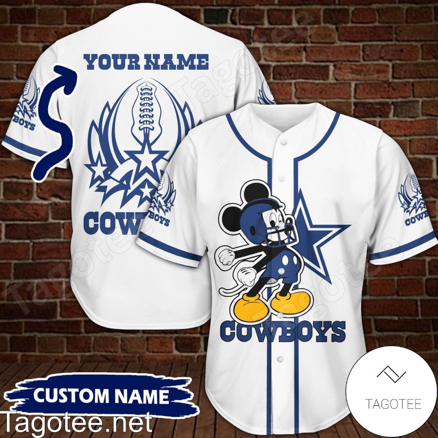 Personalized Dallas Cowboys Mickey Baseball Jersey