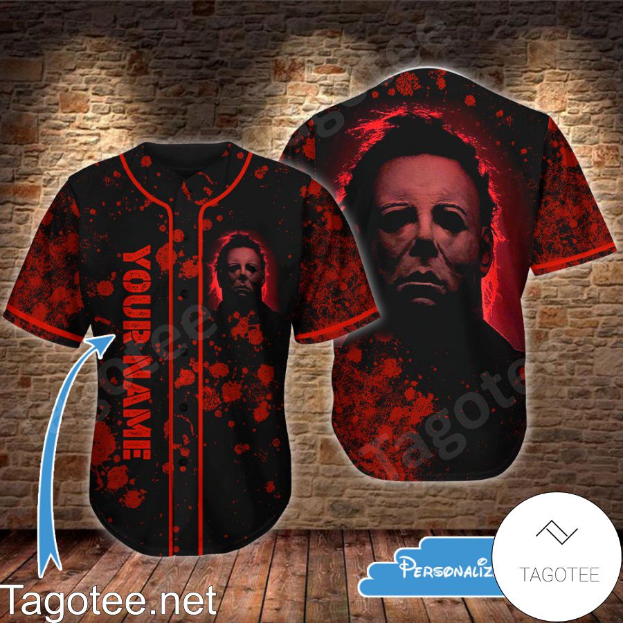 Personalized Michael Myers Blood Stain Black Baseball Jersey