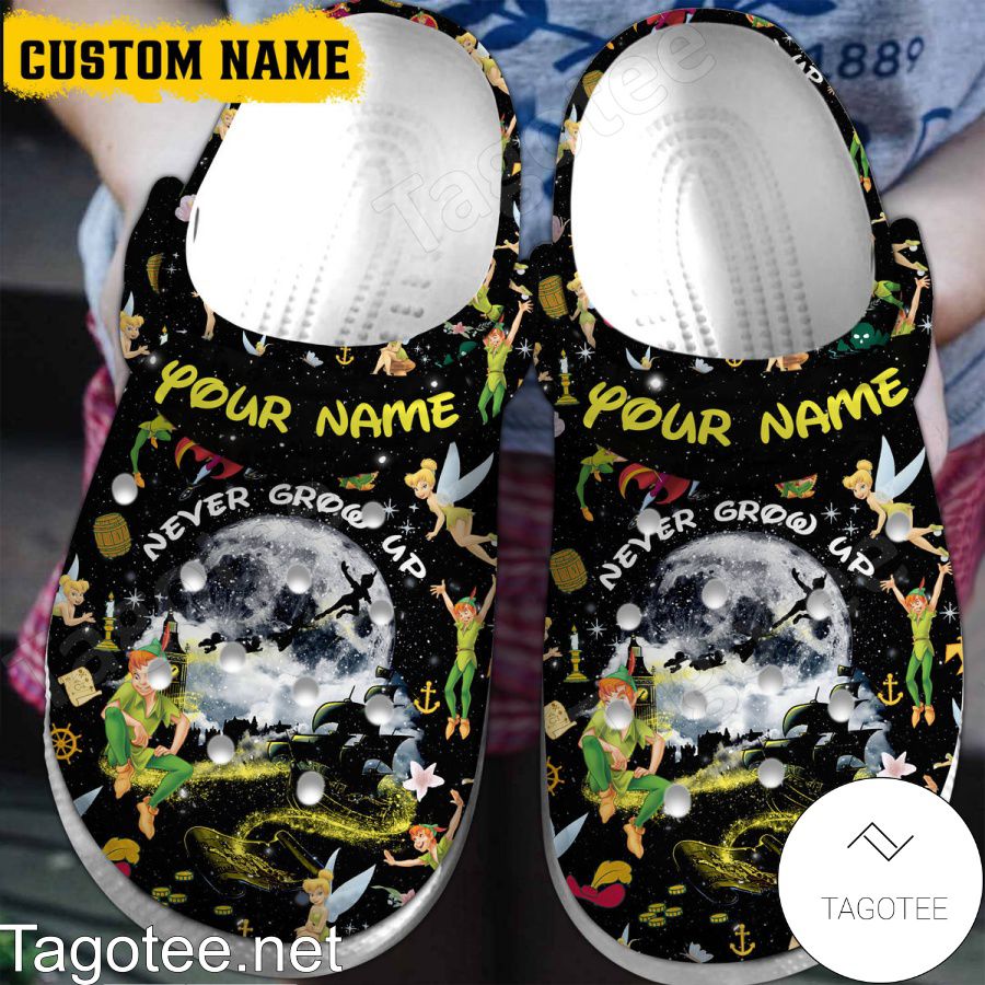 Personalized Peter Pan Never Grow Up Crocs Clogs