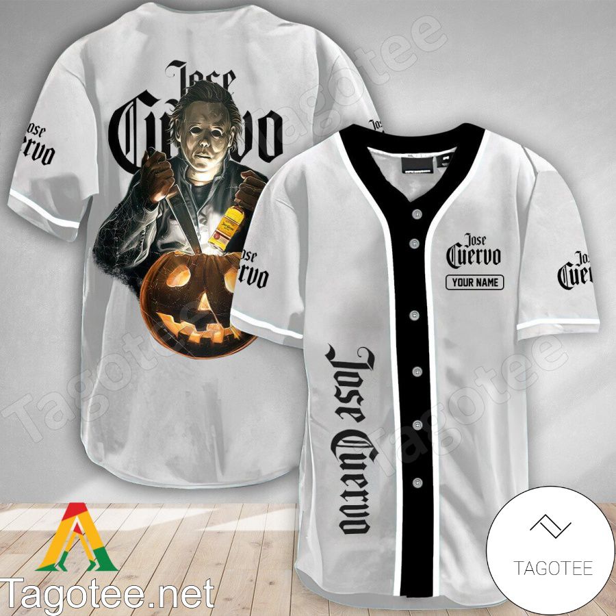 Personalized Scary Michael Myers Pumpkin Jose Cuervo Baseball Jersey