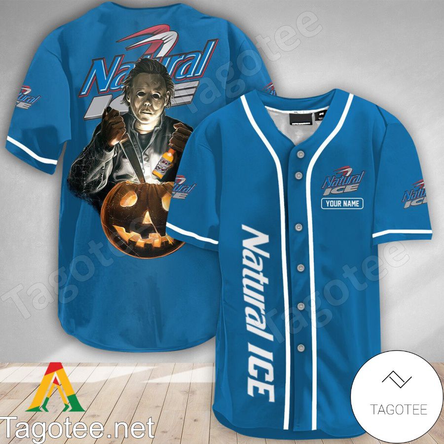 Personalized Scary Michael Myers Pumpkin Natural Ice Baseball Jersey