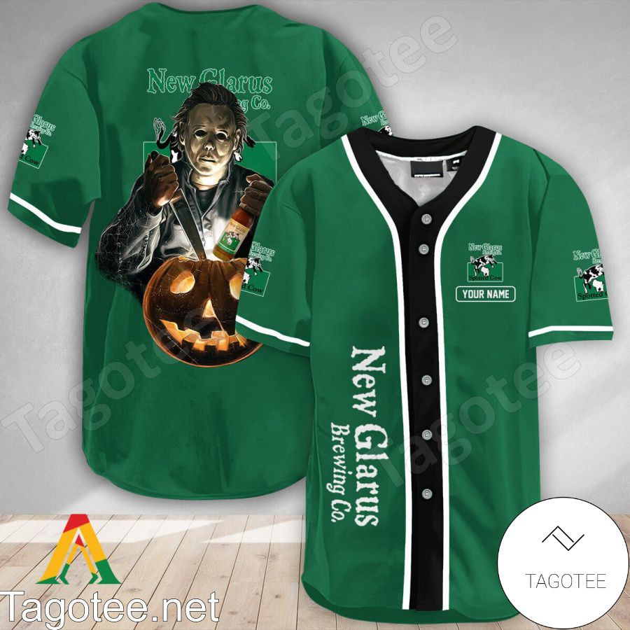 Personalized Scary Michael Myers Pumpkin New Belgium Baseball Jersey