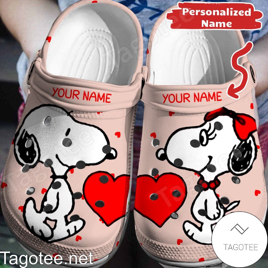 Personalized Snoopy Love Crocs Clogs