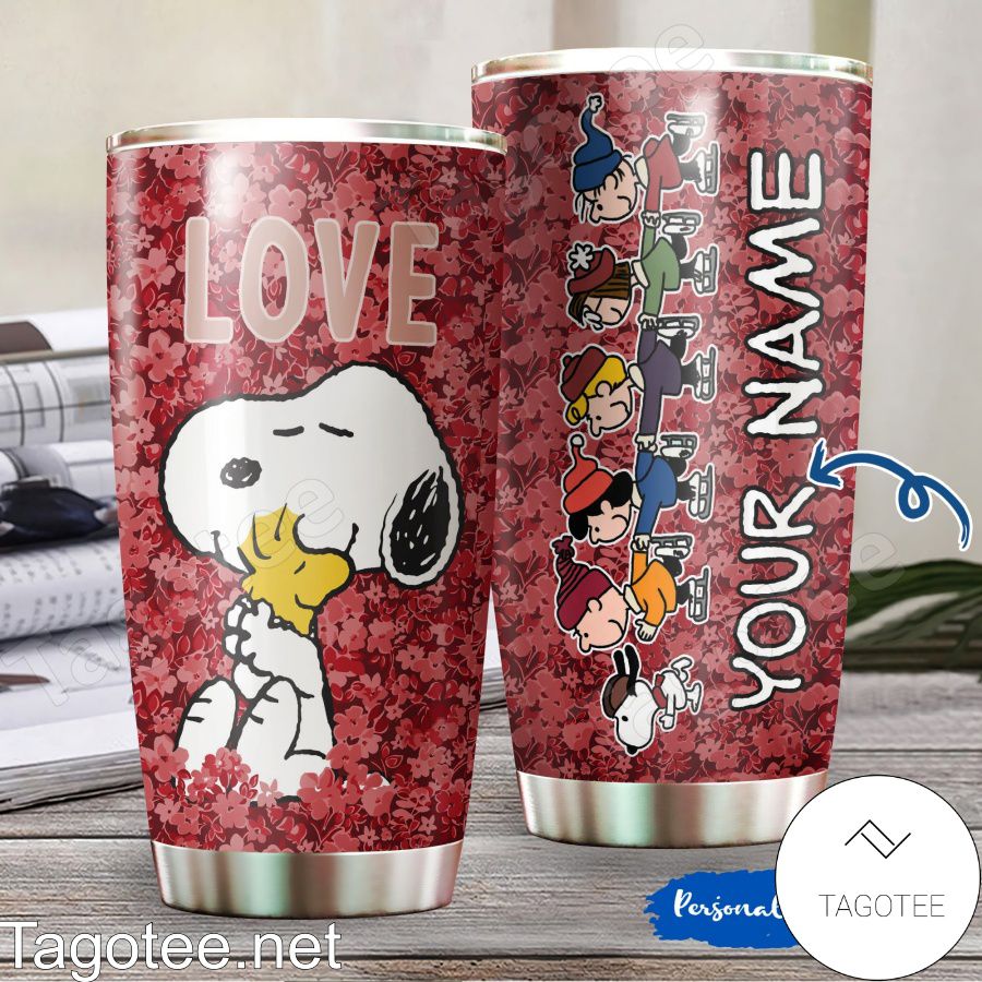 Personalized Snoopy Love Tumbler