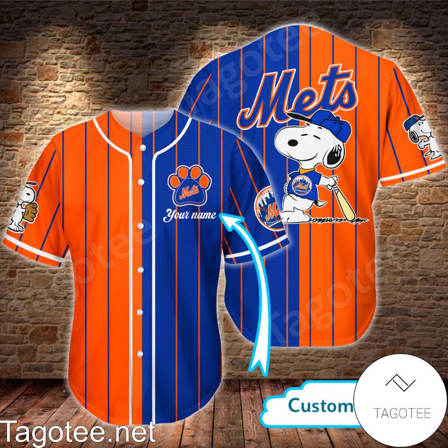 Personalized Snoopy New York Mets Baseball Jersey